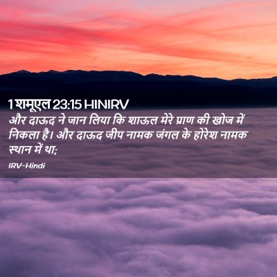 Picture 02 - 1 शमूएल 23:15 HINIRV - और दाऊद ने जान लिया - Bible Verse Picture