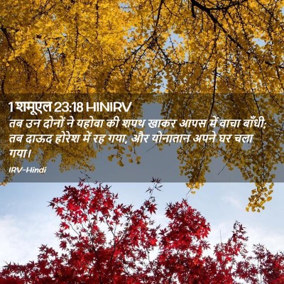 Picture 02 - 1 शमूएल 23:18 HINIRV - तब उन दोनों ने - Bible Verse Picture