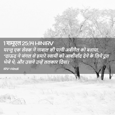 Picture 02 - 1 शमूएल 25:14 HINIRV - परन्तु एक सेवक ने - Bible Verse Picture