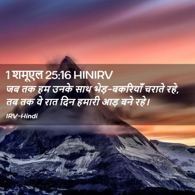 Picture 02 - 1 शमूएल 25:16 HINIRV - जब तक हम उनके साथ - Bible Verse Picture