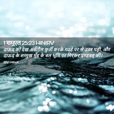 Picture 02 - 1 शमूएल 25:23 HINIRV - दाऊद को देख अबीगैल - Bible Verse Picture
