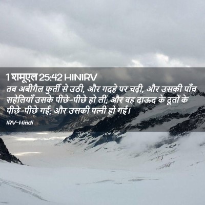 Picture 02 - 1 शमूएल 25:42 HINIRV - तब अबीगैल फुर्ती - Bible Verse Picture
