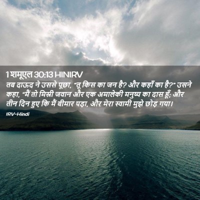 Picture 02 - 1 शमूएल 30:13 HINIRV - तब दाऊद ने उससे - Bible Verse Picture