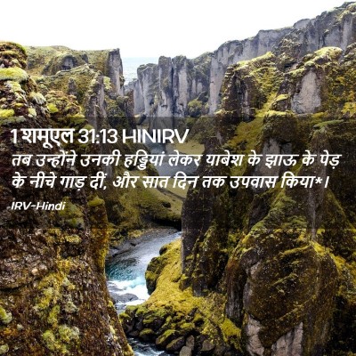 Picture 02 - 1 शमूएल 31:13 HINIRV - तब उन्होंने उनकी - Bible Verse Picture