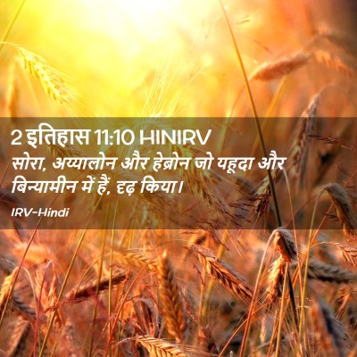 Picture 02 - 2 इतिहास 11:10 HINIRV - सोरा, अय्यालोन और - Bible Verse Picture