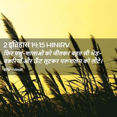 Picture 02 - 2 इतिहास 14:15 HINIRV - फिर पशु-शालाओं को - Bible Verse Picture