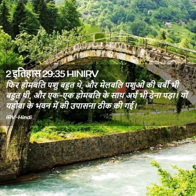 Picture 02 - 2 इतिहास 29:35 HINIRV - फिर होमबलि पशु - Bible Verse Picture
