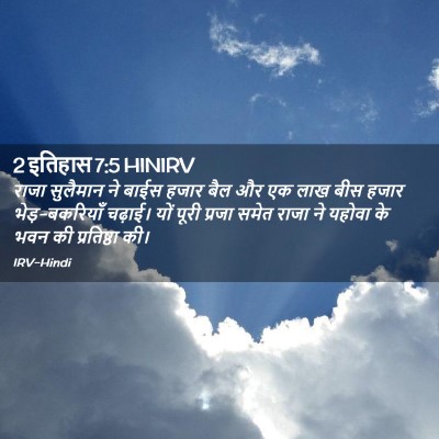 Picture 02 - 2 इतिहास 7:5 HINIRV - राजा सुलैमान ने - Bible Verse Picture