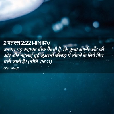 Picture 02 - 2 पतरस 2:22 HINIRV - उन पर यह कहावत ठीक - Bible Verse Picture
