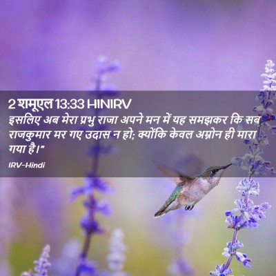 Picture 02 - 2 शमूएल 13:33 HINIRV - इसलिए अब मेरा - Bible Verse Picture