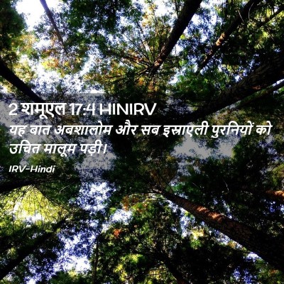 Picture 02 - 2 शमूएल 17:4 HINIRV - यह बात अबशालोम और - Bible Verse Picture