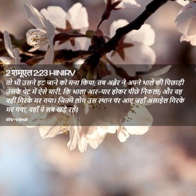 Picture 02 - 2 शमूएल 2:23 HINIRV - तो भी उसने हट जाने - Bible Verse Picture