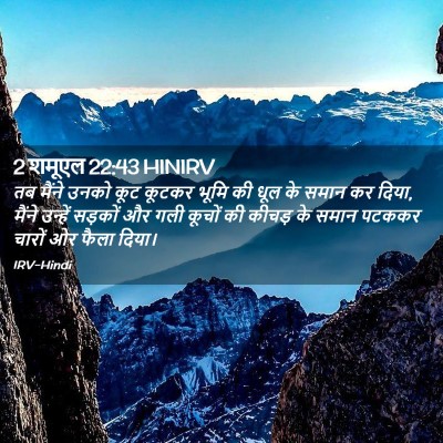 Picture 02 - 2 शमूएल 22:43 HINIRV - तब मैंने उनको कूट - Bible Verse Picture