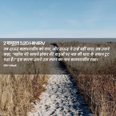 Picture 02 - 2 शमूएल 5:20 HINIRV - तब दाऊद बालपरासीम - Bible Verse Picture