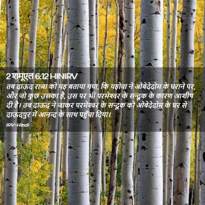Picture 02 - 2 शमूएल 6:12 HINIRV - तब दाऊद राजा को यह - Bible Verse Picture