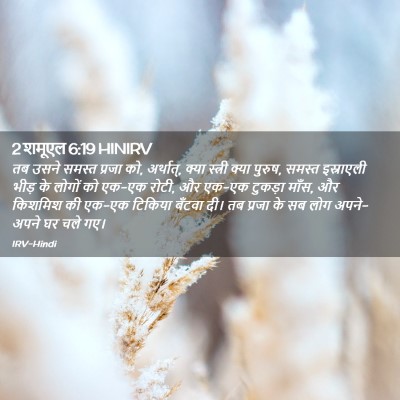 Picture 02 - 2 शमूएल 6:19 HINIRV - तब उसने समस्त - Bible Verse Picture