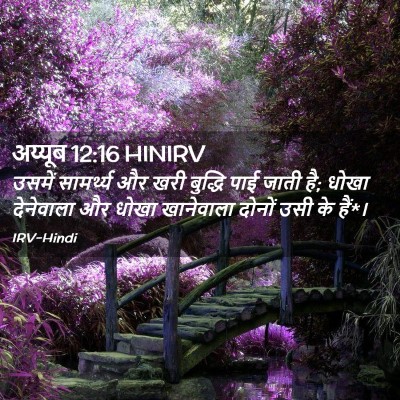Picture 02 - अय्यूब 12:16 HINIRV - उसमें सामर्थ्य और - Bible Verse Picture