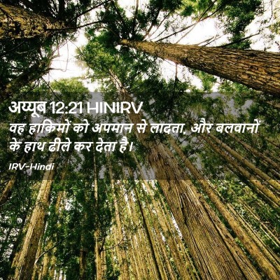 Picture 02 - अय्यूब 12:21 HINIRV - वह हाकिमों को - Bible Verse Picture