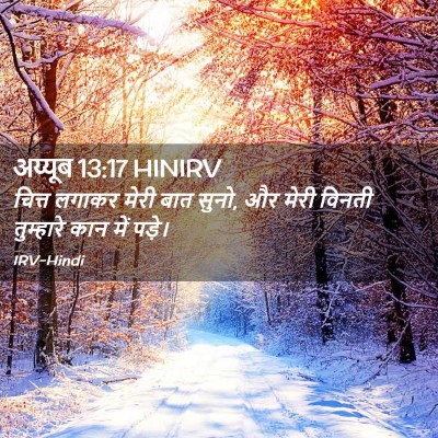 Picture 02 - अय्यूब 13:17 HINIRV - चित्त लगाकर मेरी - Bible Verse Picture