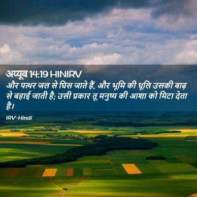 Picture 02 - अय्यूब 14:19 HINIRV - और पत्थर जल से घिस - Bible Verse Picture