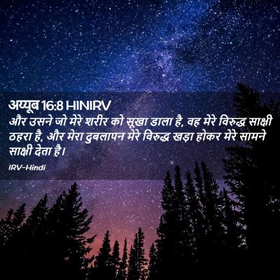 Picture 02 - अय्यूब 16:8 HINIRV - और उसने जो मेरे - Bible Verse Picture