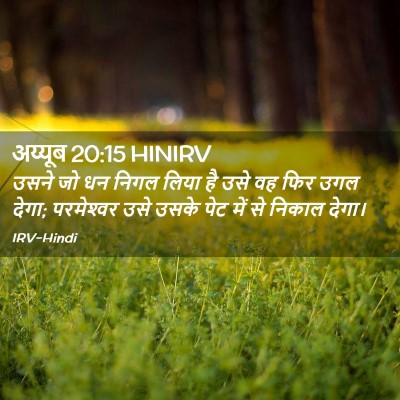 Picture 02 - अय्यूब 20:15 HINIRV - उसने जो धन निगल - Bible Verse Picture