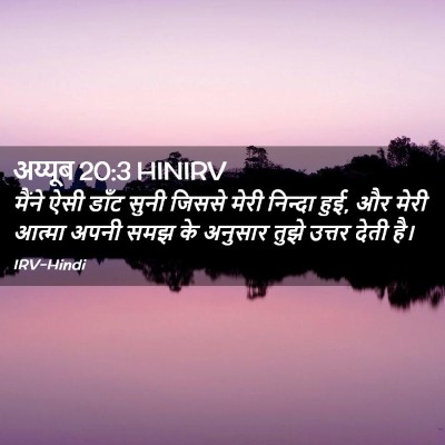 Picture 02 - अय्यूब 20:3 HINIRV - मैंने ऐसी डाँट - Bible Verse Picture
