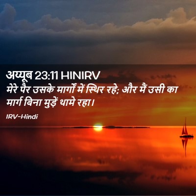 Picture 02 - अय्यूब 23:11 HINIRV - मेरे पैर उसके - Bible Verse Picture