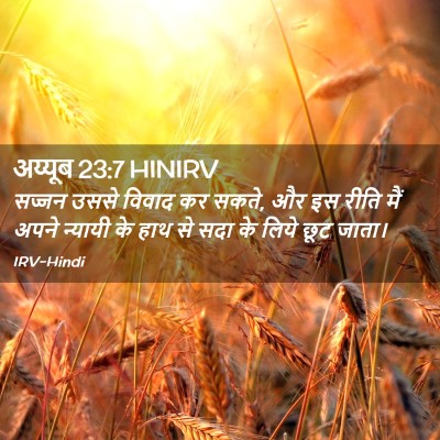 Picture 02 - अय्यूब 23:7 HINIRV - सज्जन उससे विवाद - Bible Verse Picture