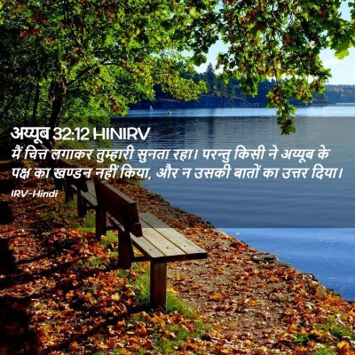 Picture 02 - अय्यूब 32:12 HINIRV - मैं चित्त लगाकर - Bible Verse Picture