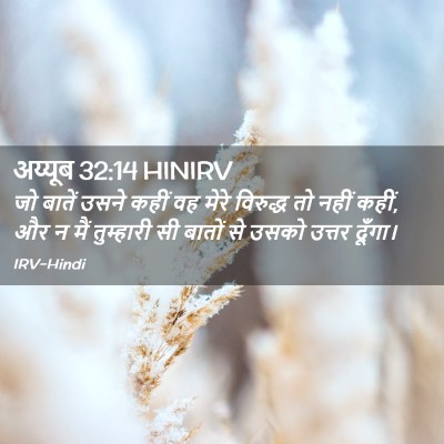 Picture 02 - अय्यूब 32:14 HINIRV - जो बातें उसने कहीं - Bible Verse Picture