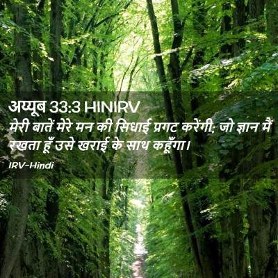 Picture 02 - अय्यूब 33:3 HINIRV - मेरी बातें मेरे मन - Bible Verse Picture