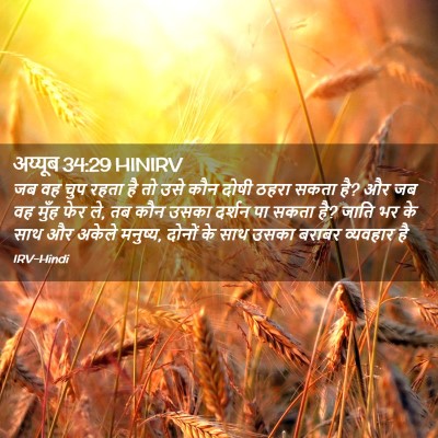 Picture 02 - अय्यूब 34:29 HINIRV - जब वह चुप रहता है - Bible Verse Picture