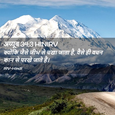 Picture 02 - अय्यूब 34:3 HINIRV - क्योंकि जैसे जीभ - Bible Verse Picture