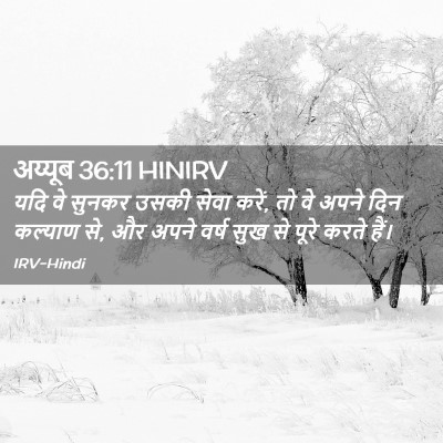 Picture 02 - अय्यूब 36:11 HINIRV - यदि वे सुनकर उसकी - Bible Verse Picture