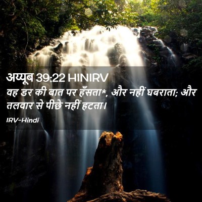 Picture 02 - अय्यूब 39:22 HINIRV - वह डर की बात पर - Bible Verse Picture