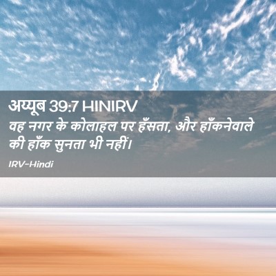 Picture 02 - अय्यूब 39:7 HINIRV - वह नगर के कोलाहल पर - Bible Verse Picture