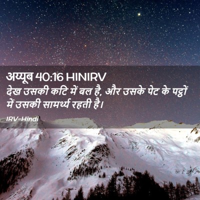 Picture 02 - अय्यूब 40:16 HINIRV - देख उसकी कटि में बल - Bible Verse Picture