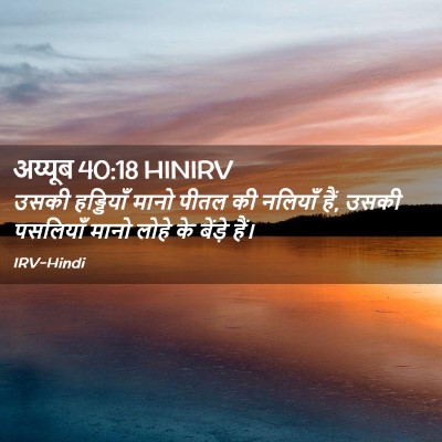 Picture 02 - अय्यूब 40:18 HINIRV - उसकी हड्डियाँ - Bible Verse Picture