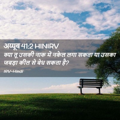 Picture 02 - अय्यूब 41:2 HINIRV - क्या तू उसकी नाक - Bible Verse Picture