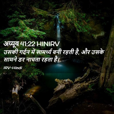 Picture 02 - अय्यूब 41:22 HINIRV - उसकी गर्दन में - Bible Verse Picture