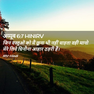 Picture 02 - अय्यूब 6:7 HINIRV - जिन वस्तुओं को मैं - Bible Verse Picture