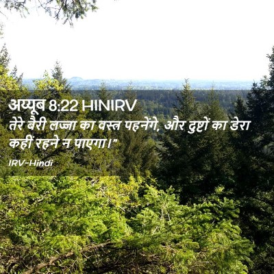 Picture 02 - अय्यूब 8:22 HINIRV - तेरे बैरी लज्जा का - Bible Verse Picture