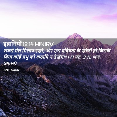 Picture 02 - इब्रानियों 12:14 HINIRV - सबसे मेल मिलाप रखो, - Bible Verse Picture