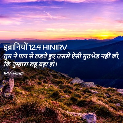 Picture 02 - इब्रानियों 12:4 HINIRV - तुम ने पाप से लड़ते - Bible Verse Picture
