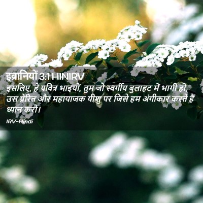 Picture 02 - इब्रानियों 3:1 HINIRV - इसलिए, हे पवित्र - Bible Verse Picture