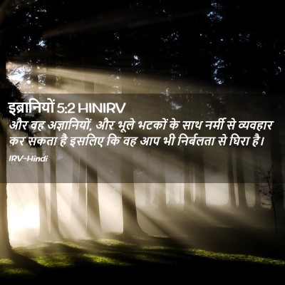 Picture 02 - इब्रानियों 5:2 HINIRV - और वह अज्ञानियों, - Bible Verse Picture