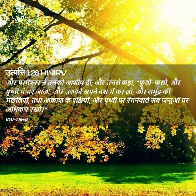 Picture 02 - उत्पत्ति 1:28 HINIRV - और परमेश्‍वर ने - Bible Verse Picture