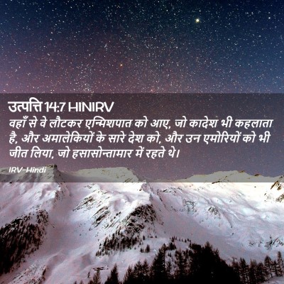 Picture 02 - उत्पत्ति 14:7 HINIRV - वहाँ से वे लौटकर - Bible Verse Picture