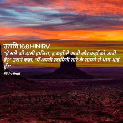 Picture 02 - उत्पत्ति 16:8 HINIRV - “हे सारै की दासी - Bible Verse Picture
